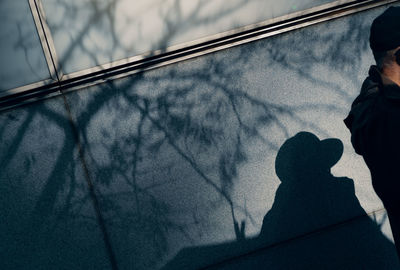 Low angle view of people holding shadow