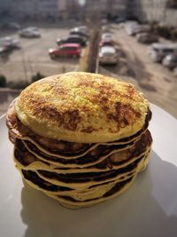 High angle view of dessert