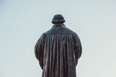 Low angle view of statue against clear sky