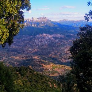 Scenic view of landscape against sky during autumn