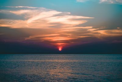 Scenic view of sea during sunset