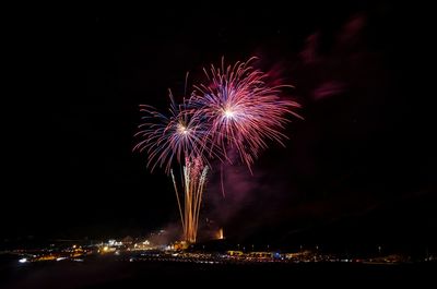 Fireworks exploding in night sky