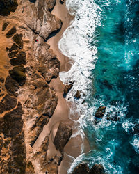 Rocks in sea against sky