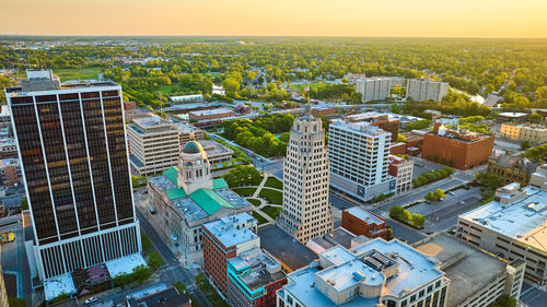 High angle view of cityscape