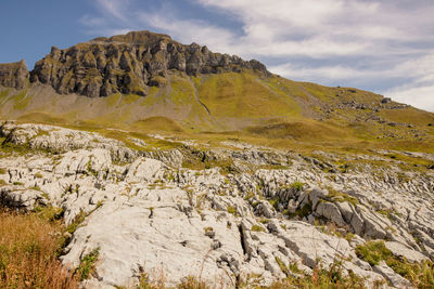 Scenic view of mountains against sky