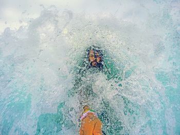 High angle view of sea water