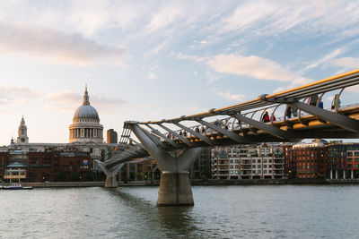 Bridge by st paul cathedral against sky