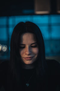 Close-up portrait of a young woman