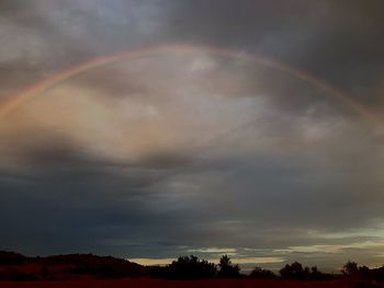 Low angle view of rainbow against sky