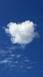 Low angle view of clouds in blue sky