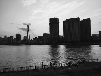 City skyline with waterfront