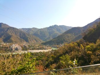 Scenic view of mountains against sky