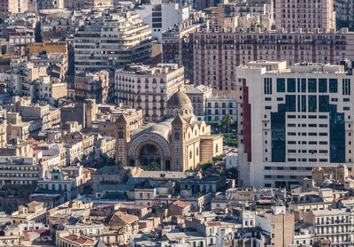High angle view of oran city buildings