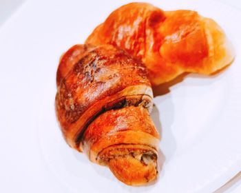 High angle view of bread in plate