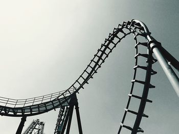 Low angle view of rollercoaster against clear sky