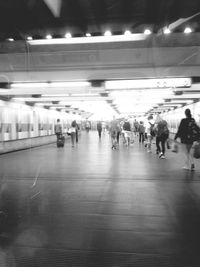 People waiting at subway station