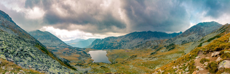 Panoramic view of mountains against sky