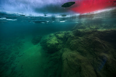 Scenic view of rock underwater