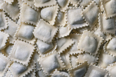 Close-up of typical italian ravioli 