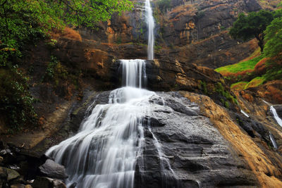 Scenic view of waterfall