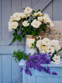 Close-up of flowers on table