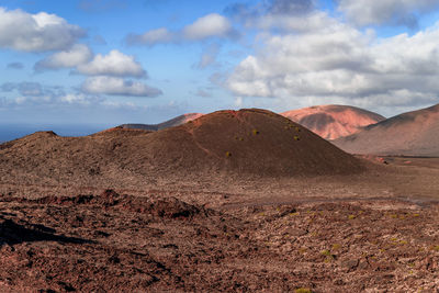 Scenic view of arid landscape against sky