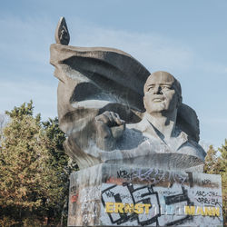 Low angle view of statue