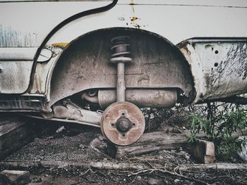 Close-up of abandoned truck