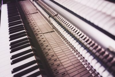 Close-up of piano keys