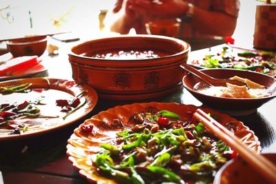 Close-up of served food