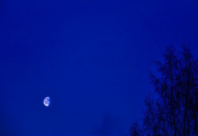 Low angle view of moon in sky