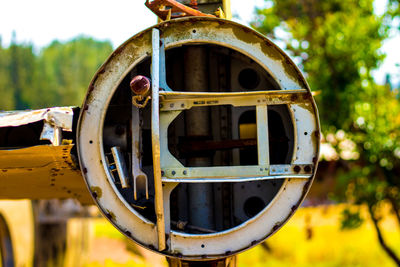 Close-up of machine part