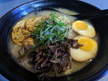 High angle view of food in bowl