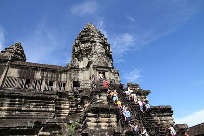 Low angle view of temple against sky