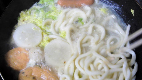 Close-up of noodles in bowl