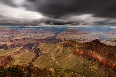 Aerial view of dramatic landscape