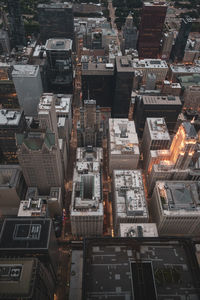 High angle view of buildings in city