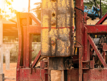 Close-up of old abandoned machinery