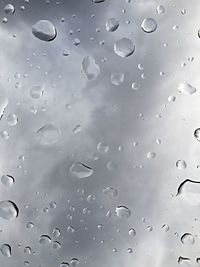 Close-up of water drops on glass