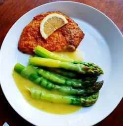 High angle view of meal served in plate