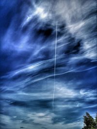 Low angle view of vapor trail in sky