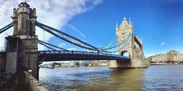 Low angle view of bridge over river
