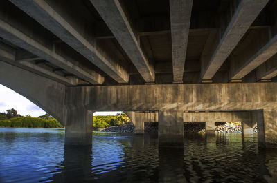 Low angle view of arch bridge over river