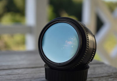 Close-up of camera