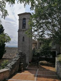 Exterior of historic building against sky