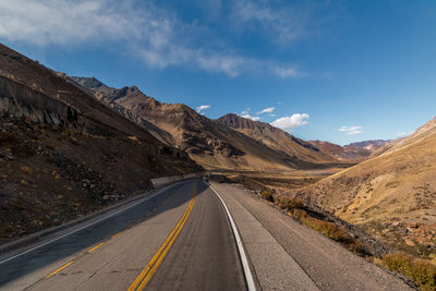 Road leading towards mountains