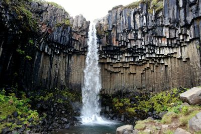 Scenic view of waterfall