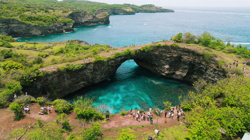 Nusa penida island bali broken beach. popular tourist destination.