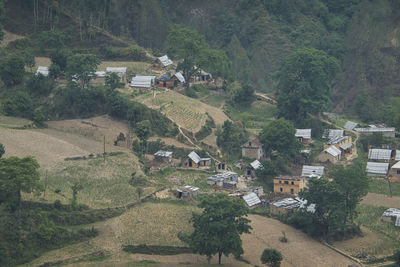 High angle view of townscape