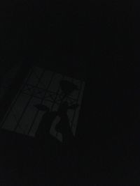 High angle view of silhouette person against shadow at night